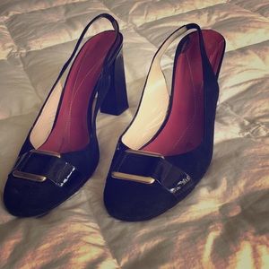 Kate Spade Black Suede Slingbacks